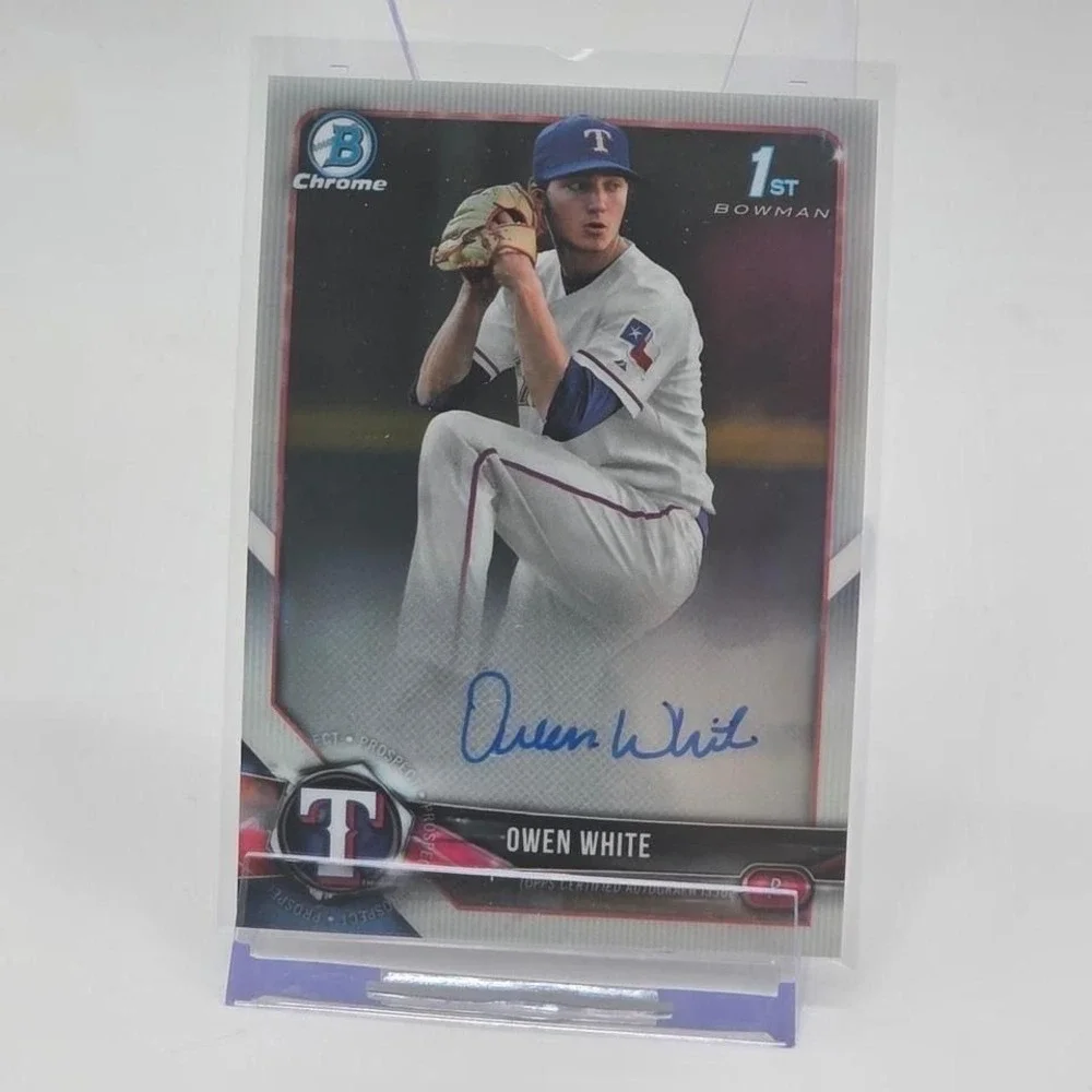 2018 Bowman Chrome Owen White 1st Bowman Auto Texas Rangers CDA-OW Signed Card